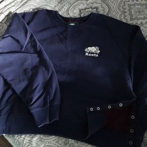 Roots blue cropped sweatshirt